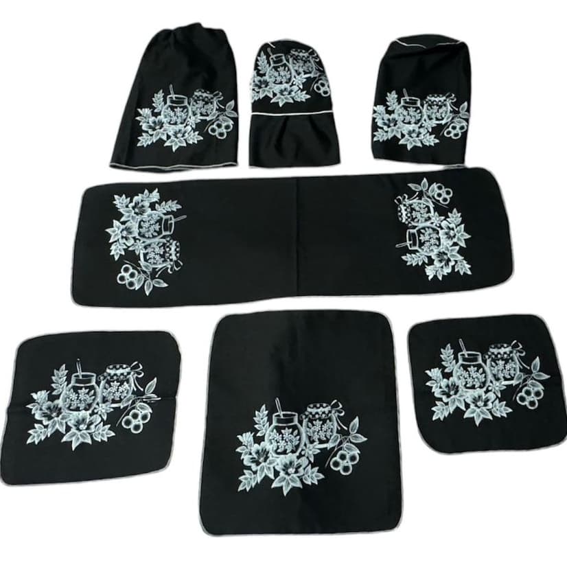 Kit jogo de cozinha com 7 peças estampadas