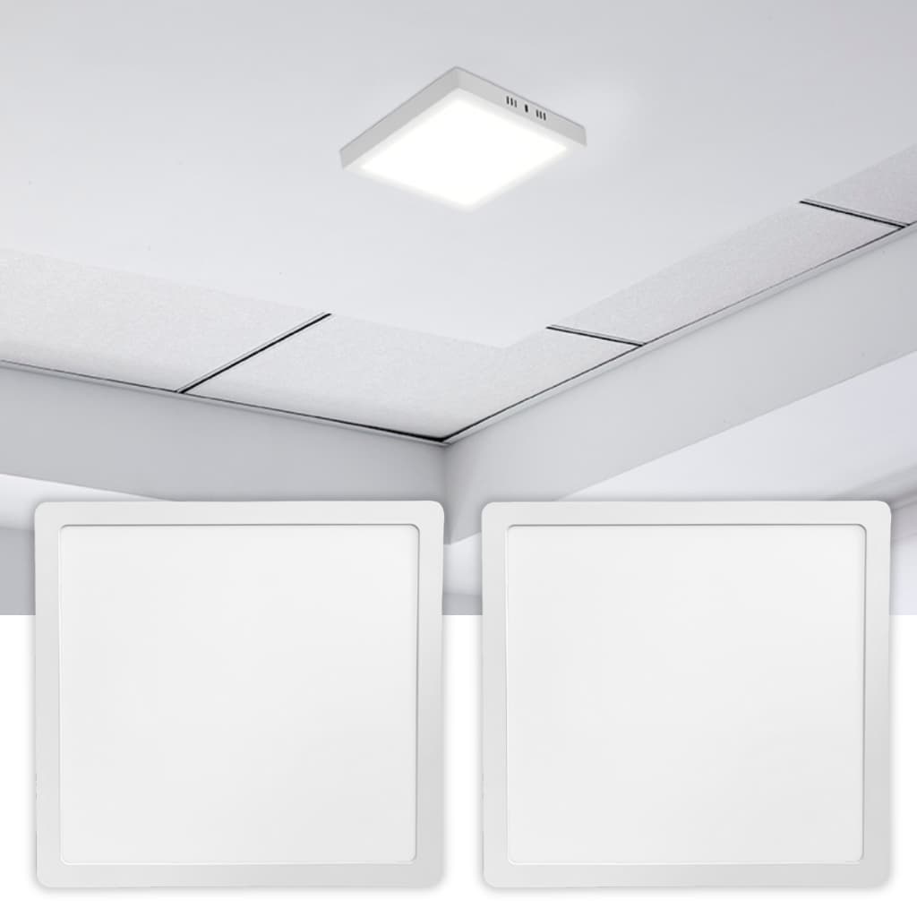Kit 2 Painel Plafon 24W Luminária Teto LED Play Sobrepor Quadrado Bivolt 3000K 4000K 6500K Blumenau