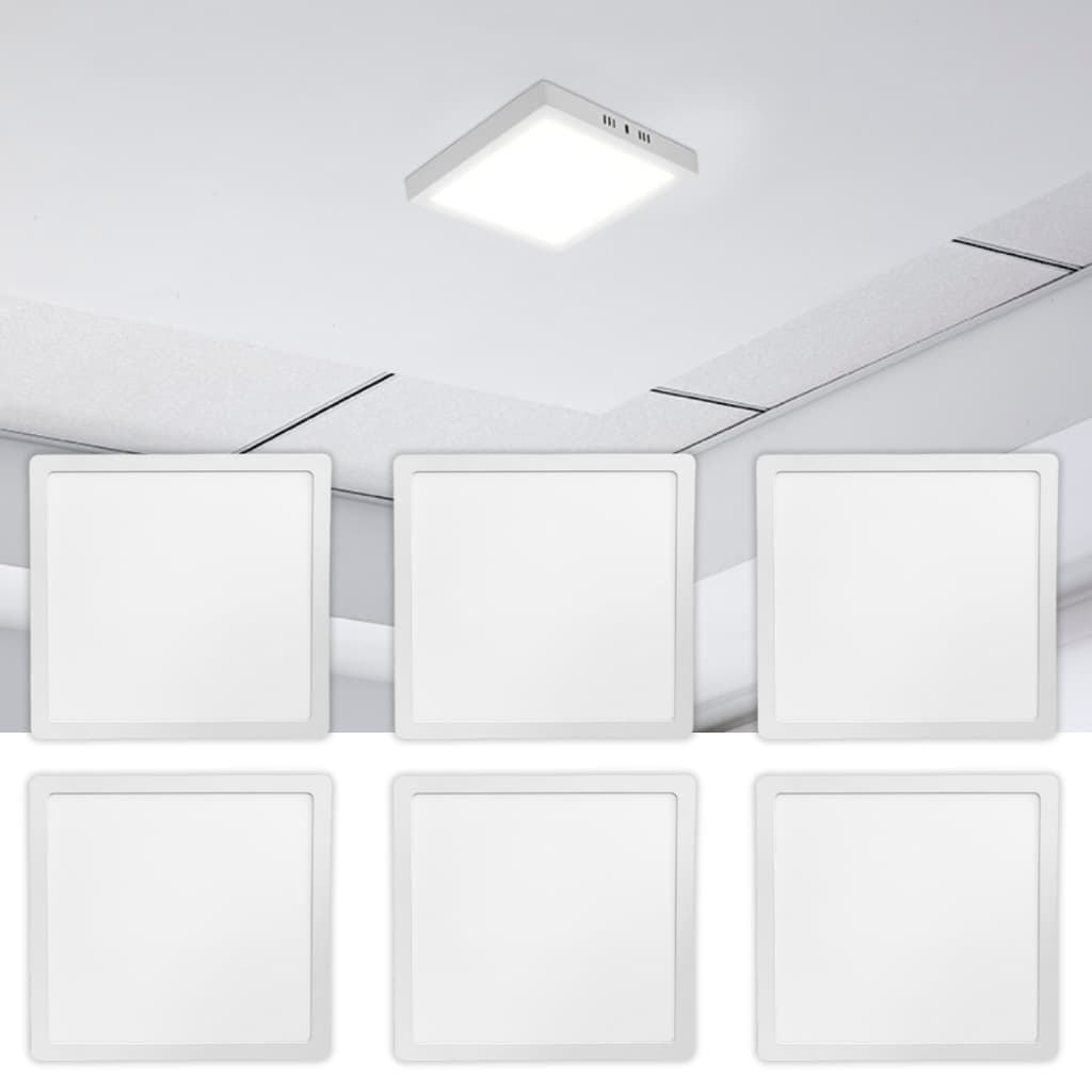 Kit 6 Painel Plafon 24W Luminária Teto LED Play Sobrepor Quadrado Bivolt 3000K 4000K 6500K Blumenau