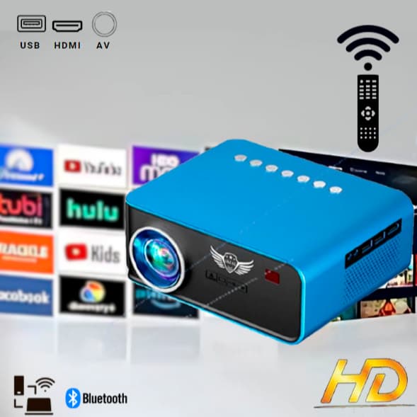 Projetor T4 Home Theater Portátil HD 1200 Lumens Tela 150 Polegadas HDMI USB AV Notebook TV Box Xbox PS PC