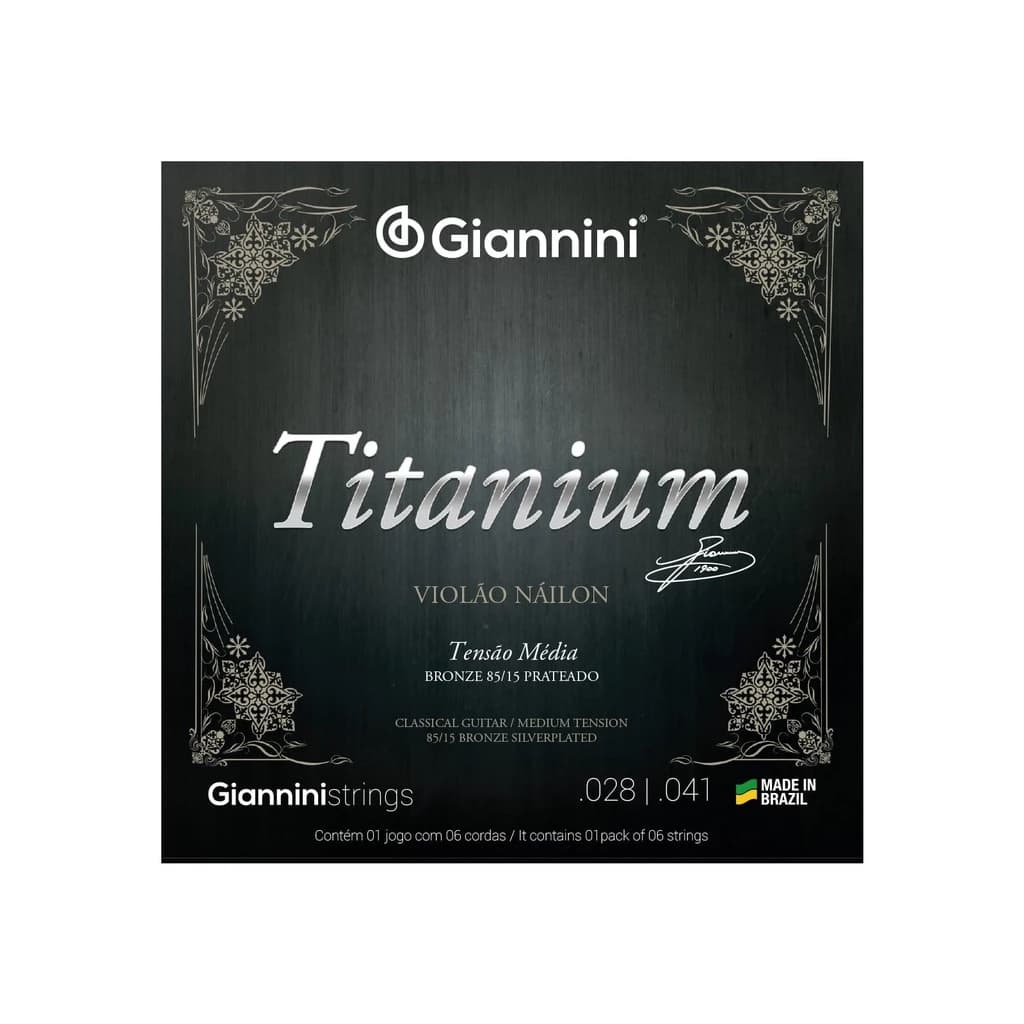 Encordoamento Violão Nylon Giannini Titanium Bronze GENWTM Média 028-041