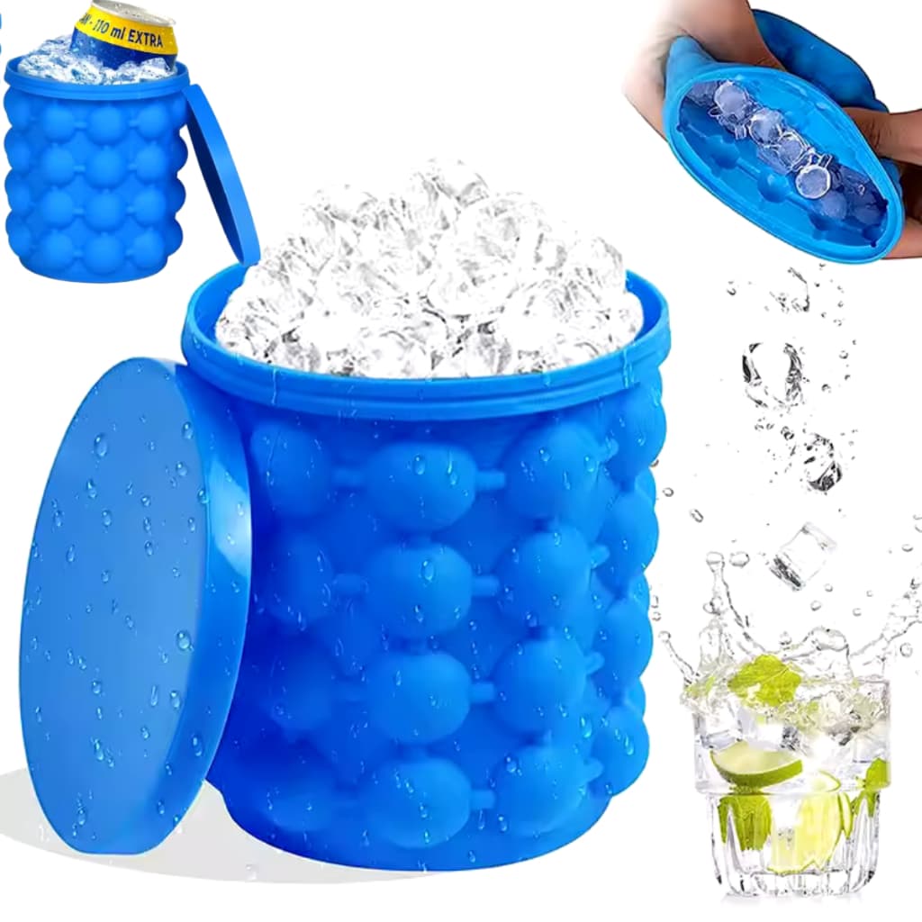 Balde Forma de Gelo Silicone Ice Magic Cubos de Gelo