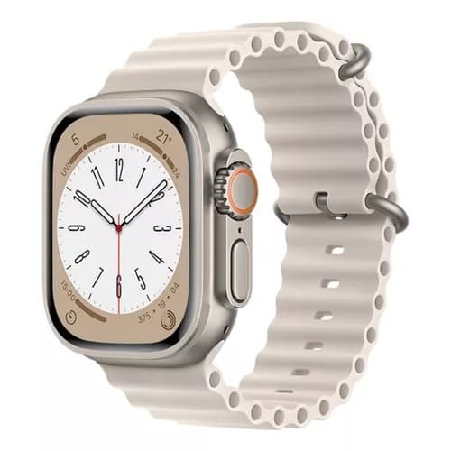 Pulseira Silicone OCEANO BEGE OCEAN 42mm 44mm 45mm 49mm Para Smart Watch Smarwatch