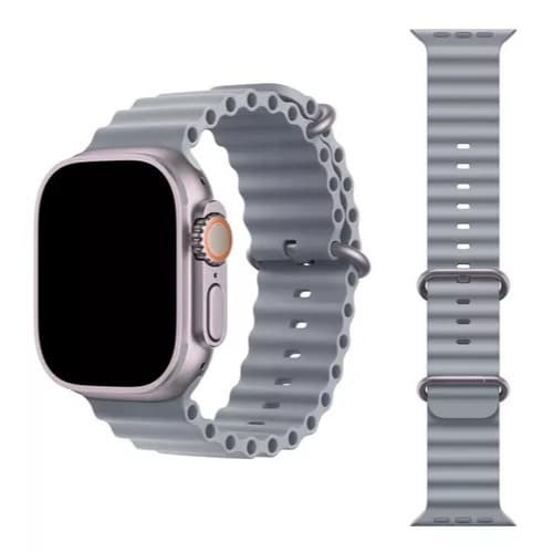 Pulseira Silicone OCEANO CINZA OCEAN 42mm 44mm 45mm 49mm Para Smart Watch Smarwatch