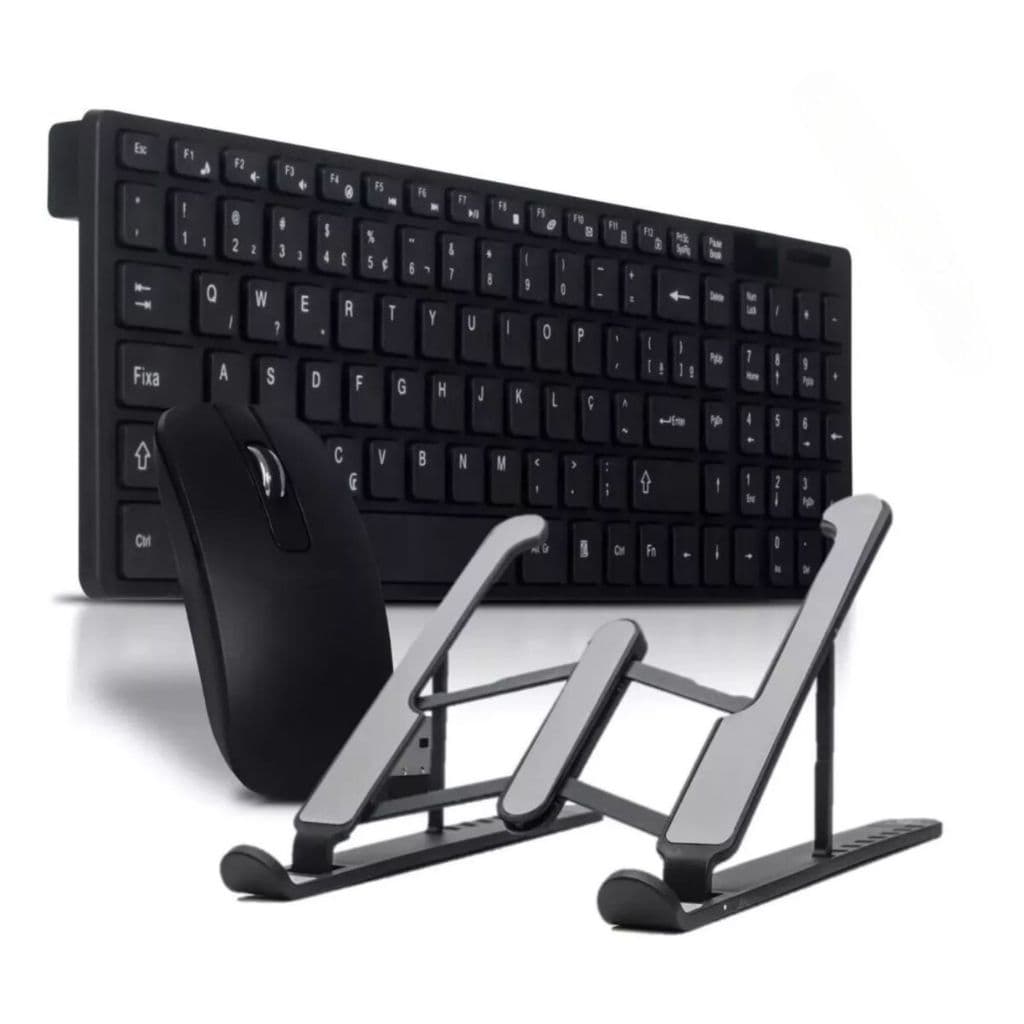 Kit Teclado E Mouse Sem Fio usb Wireless 2.4ghz  Óptico MingStore E  Suporte de mesa para notebook