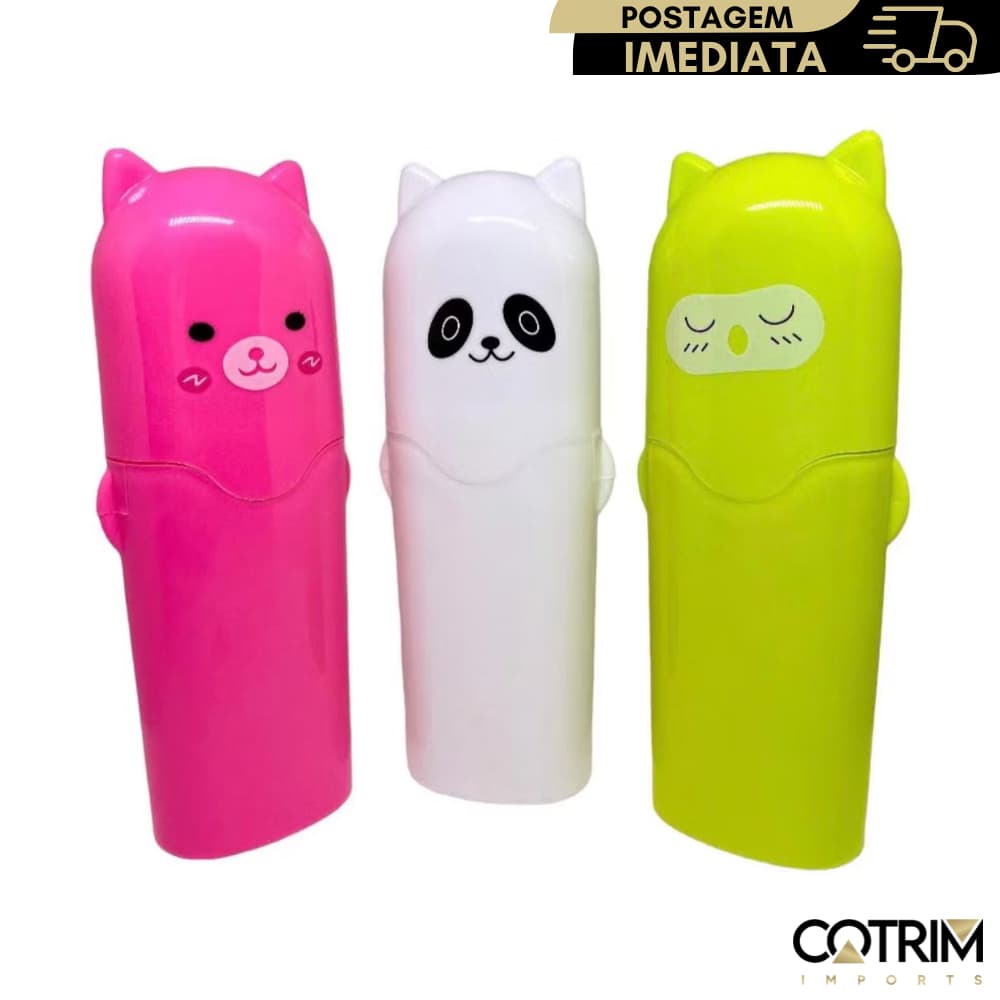 Porta Escova De Dente Infantil Bichinhos Fofos Pasta De Dente e Fio Dental Teen