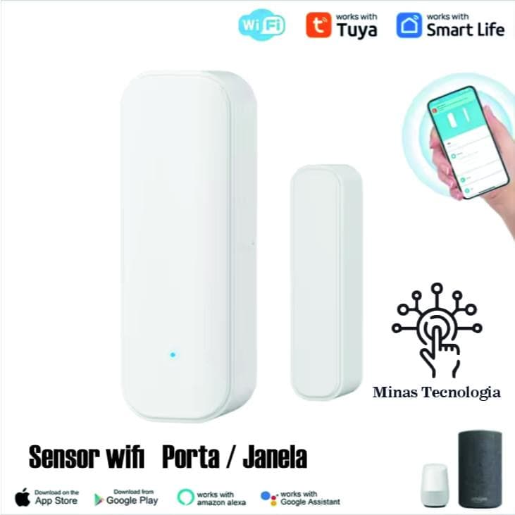 Sensor De Abertura wifi para Porta ,Janela etc -Alexa, Google Assistente, Tuya , SmartHome