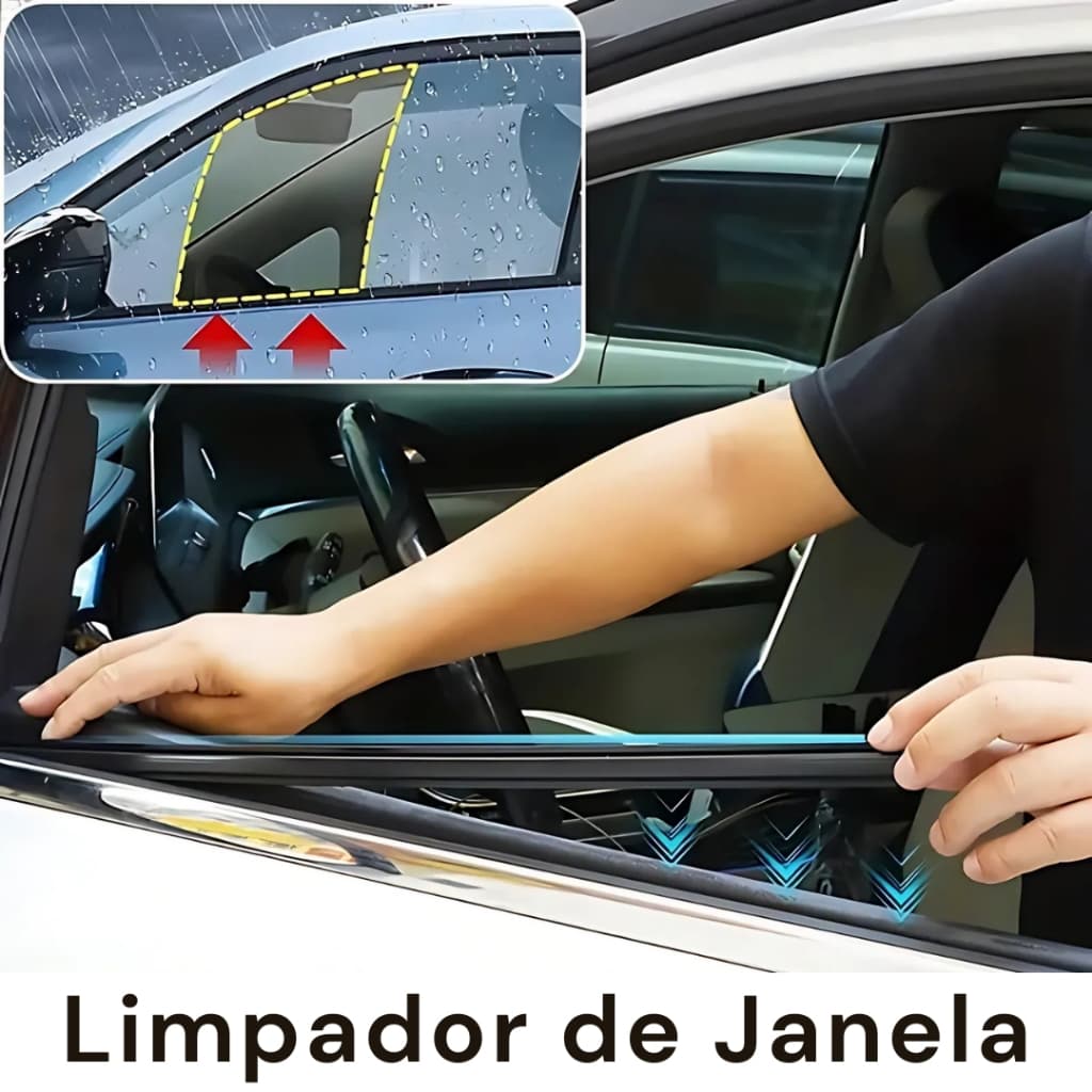 2pcs Limpadores de Janela Lateral de Borracha Dupla para Carro