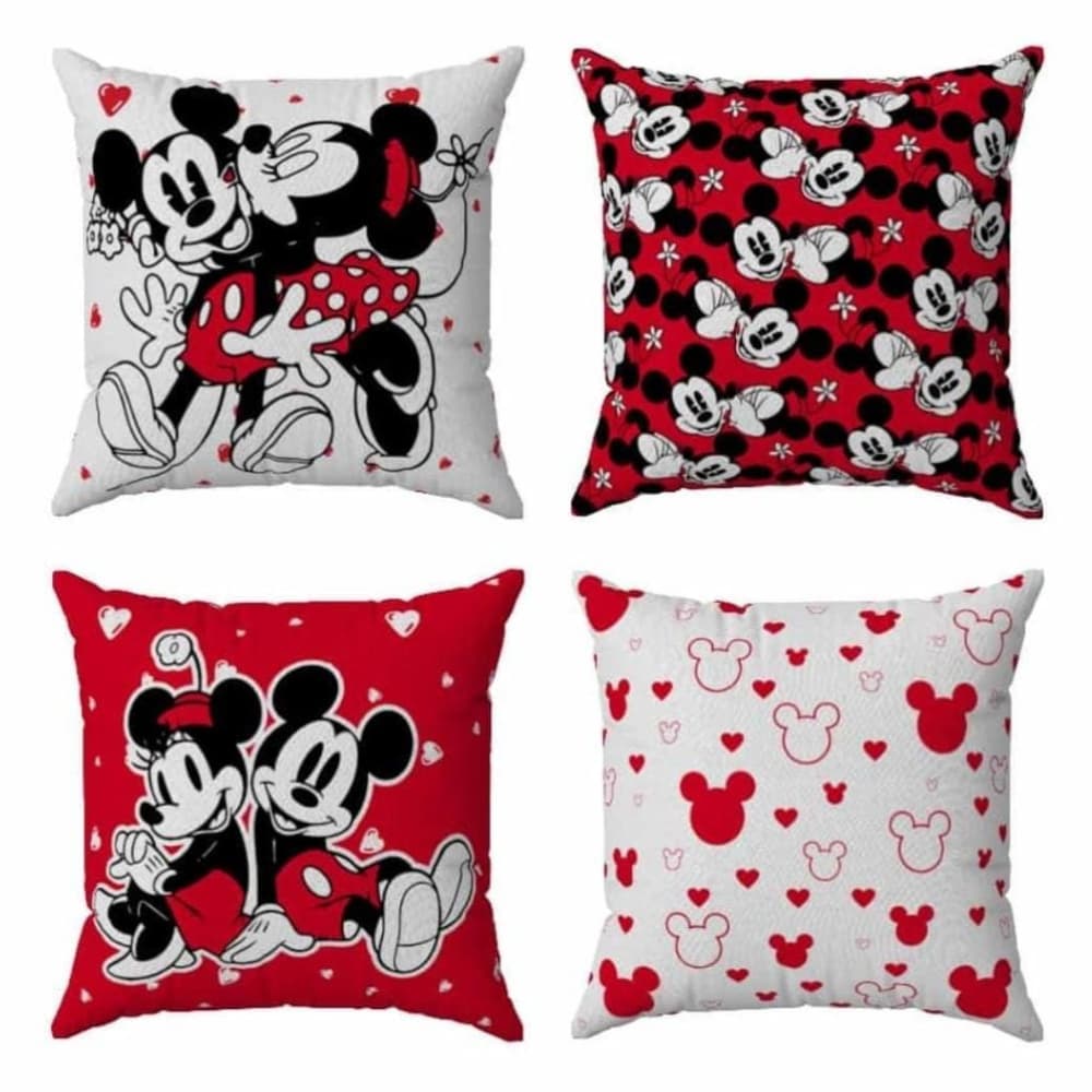 Kit 4 Capas Luxo Decorativa Minnie Fofinha Varias Cores 43x43 cm