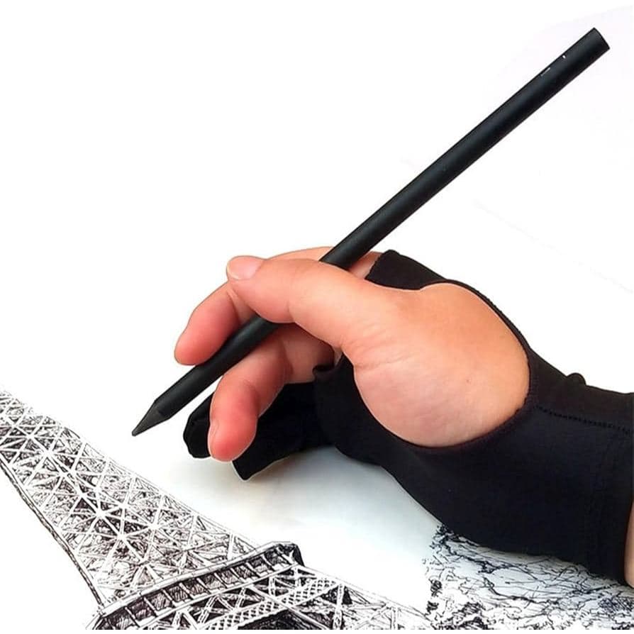 2 Luvas para Desenho Profissional iPad Tablet Telas Lycra 2 Dedos