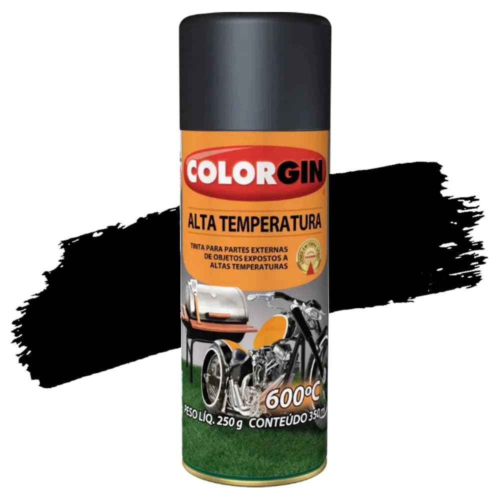 Tinta Spray Alta Temperatura Automotivo Colorgin Para Escapamento, Motores E Churrasqueira
