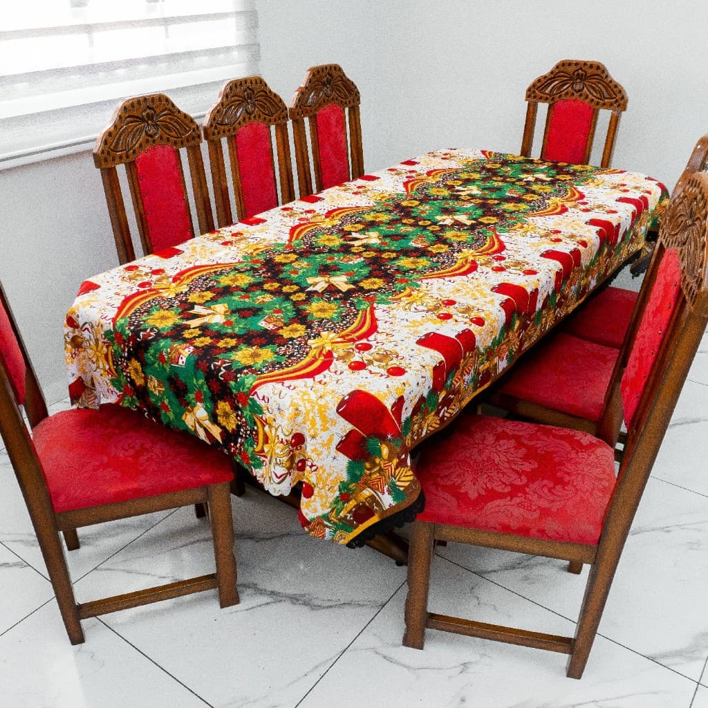 Toalha de Mesa Natal Oxford Lindas 10 Lugares 3,00m x 1,40m - Natalina