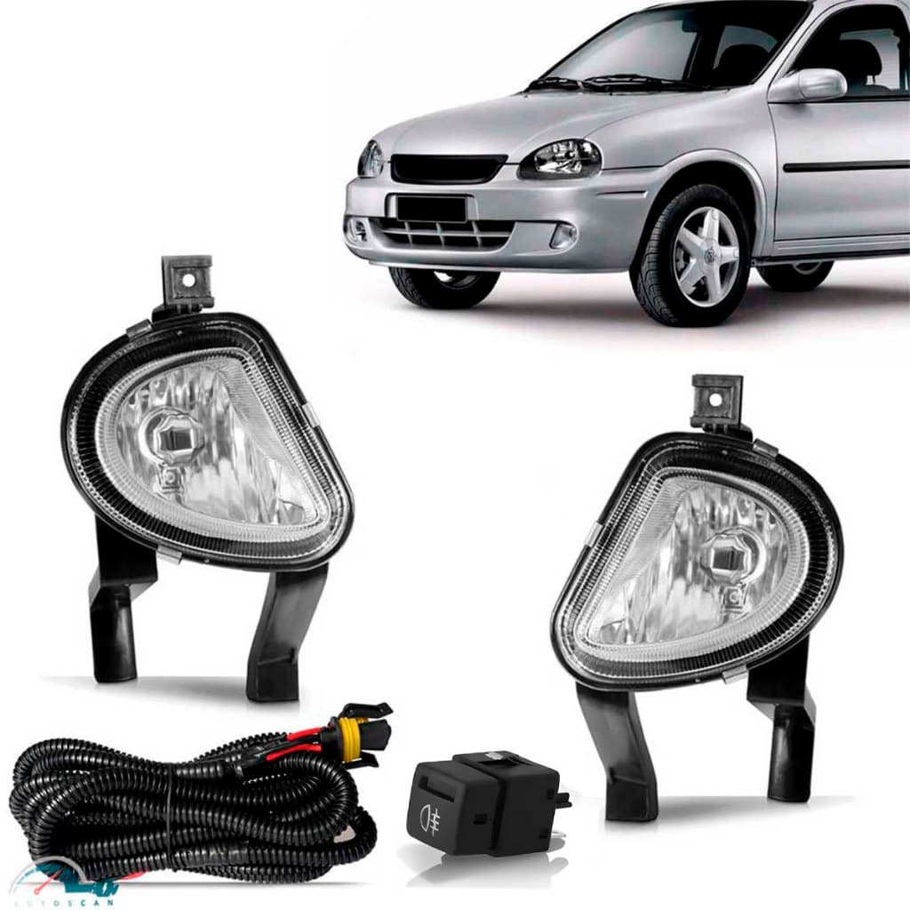 Kit Farol de Milha Auxiliar Corsa Classic 2003 2010 C/botão