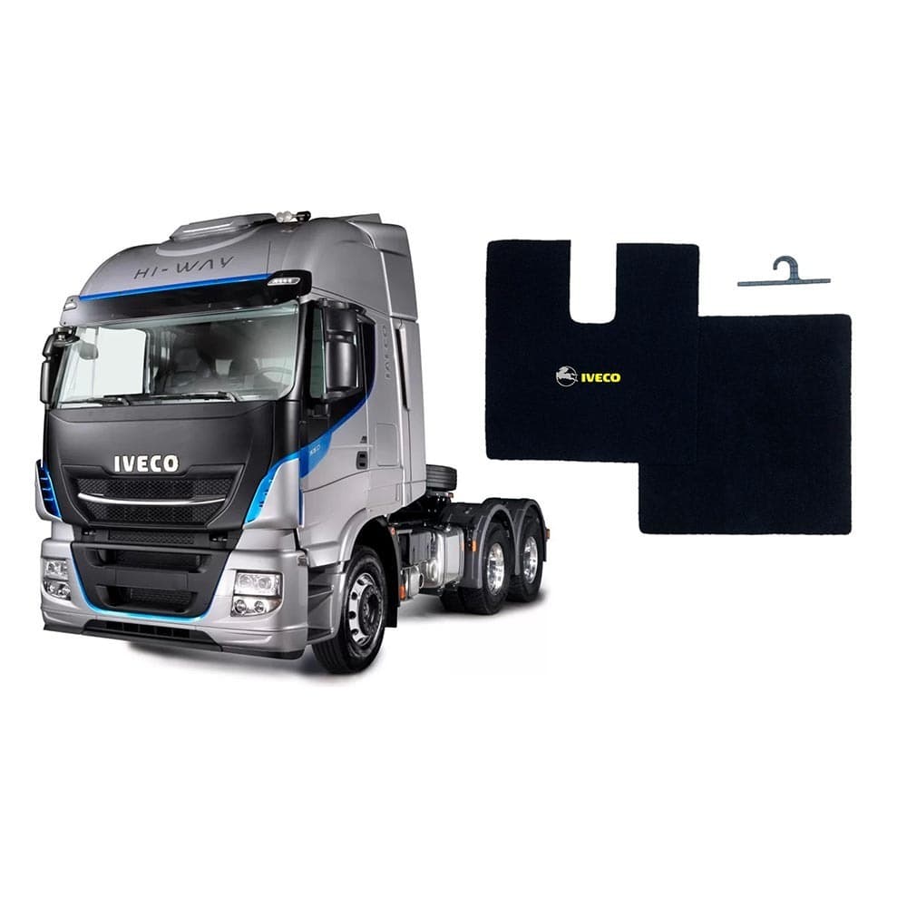 Tapete Carpete Caminhão Iveco Universal Modelável Preto
