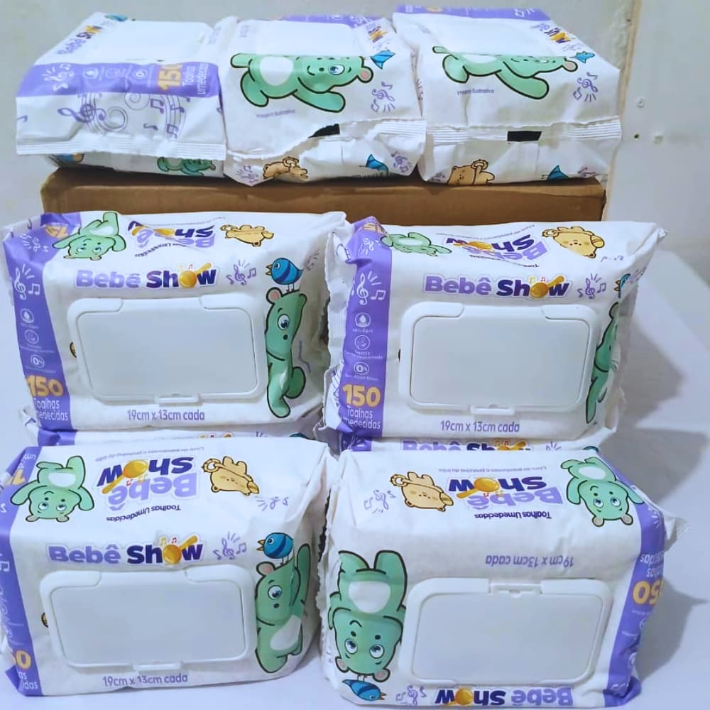 300 Unidades de lencinhos umedecido bebe show top