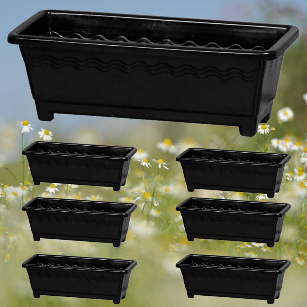 Kit 6 Vasos Jardineiras Floreiras grande 9,5L  - Preto