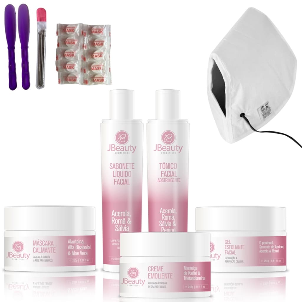 Kit Limpeza De Pele Profissional Completo Jbeauty 5 Itens + Acessórios