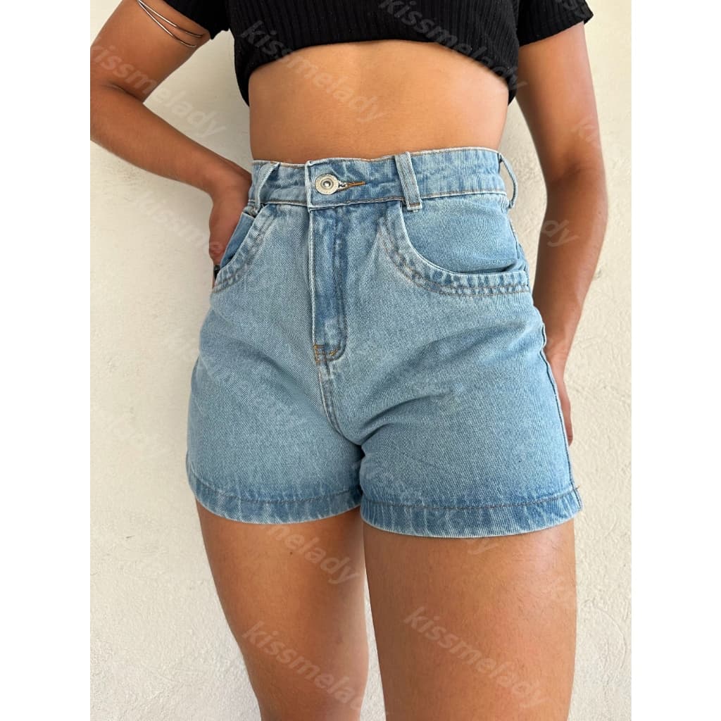 kissmelady 911 8002 8234 Shorts jeans feminino  sem rascada lisa tem bolsa