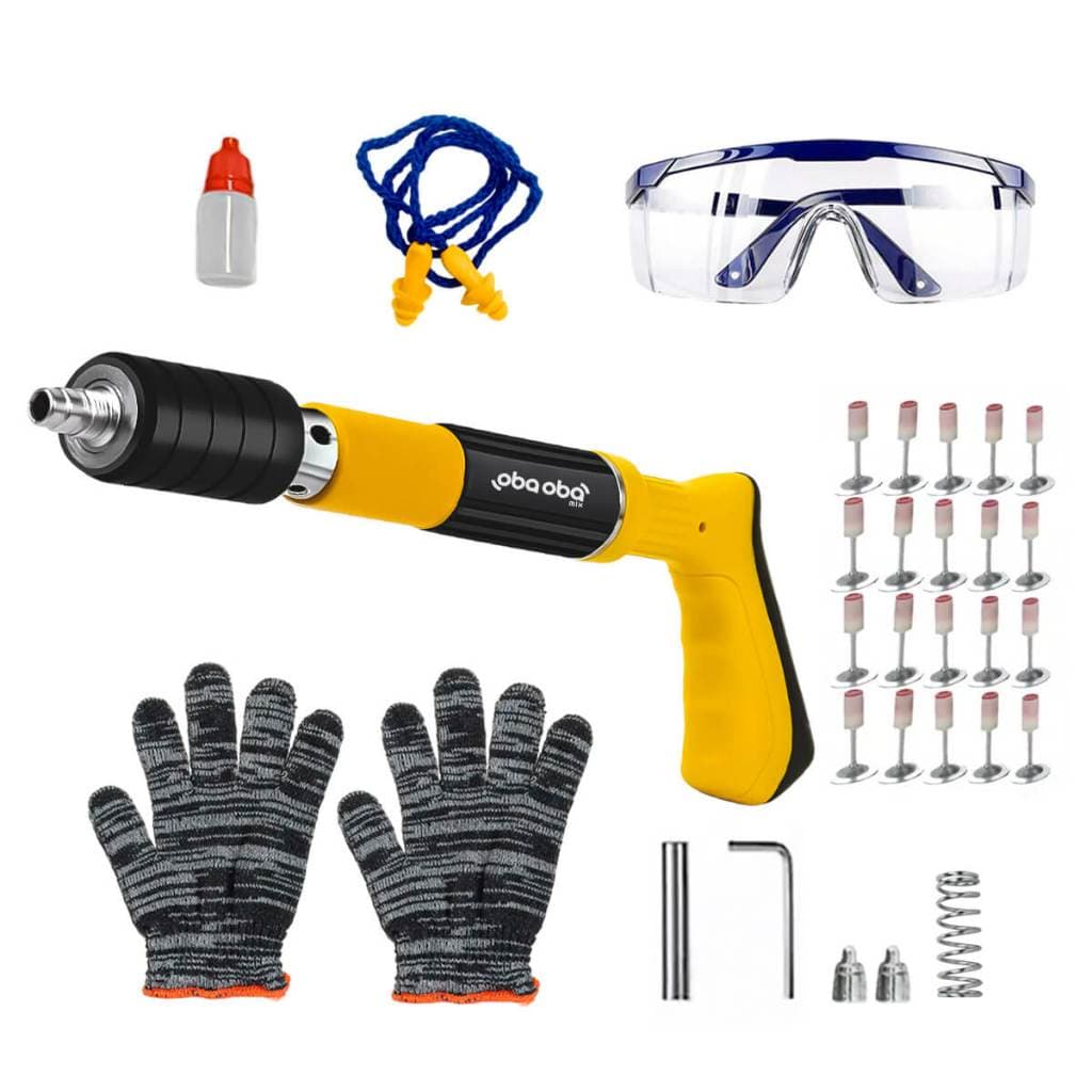 Pistola de Fixação Finca Pino Manual 20 Rebites + Equipamento de Segurança