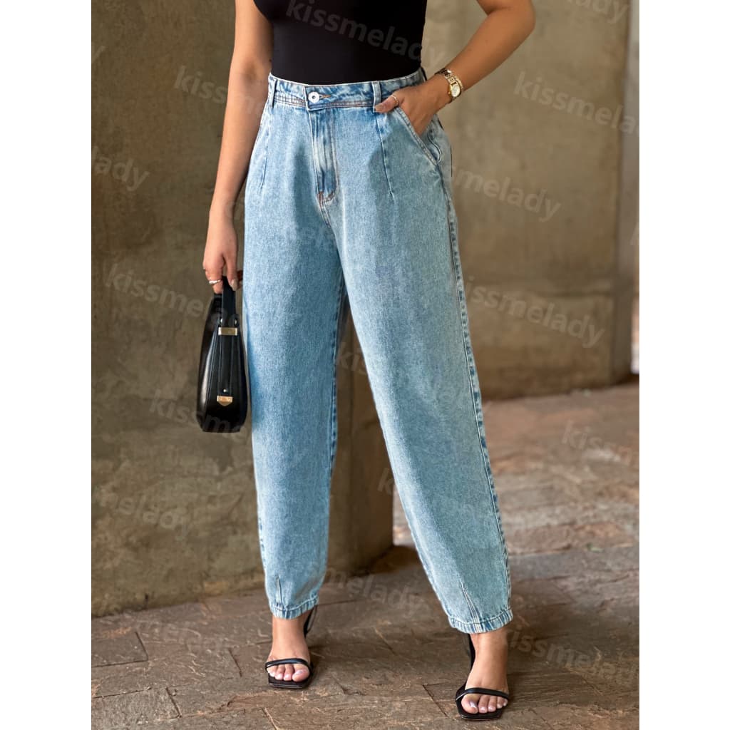 Anaoffice 8208 calca jeans mom sem rasacada