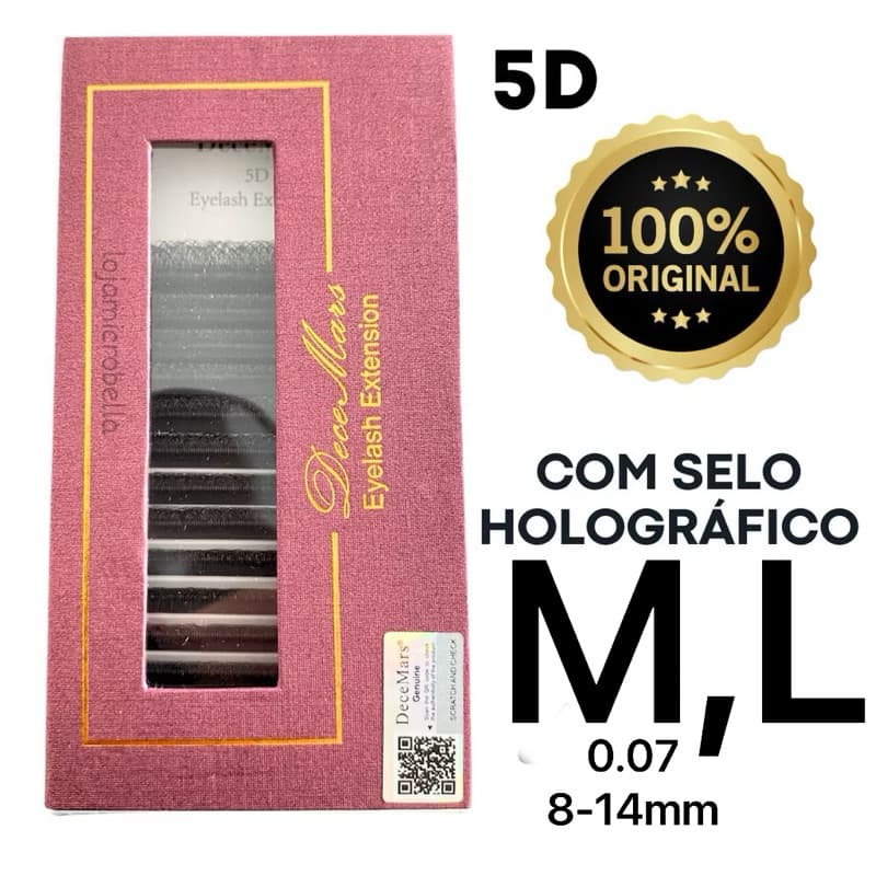 Cílios W 5D L M Decemars Original com Selo Alongamento Extensão De Cílios Volume Egíp