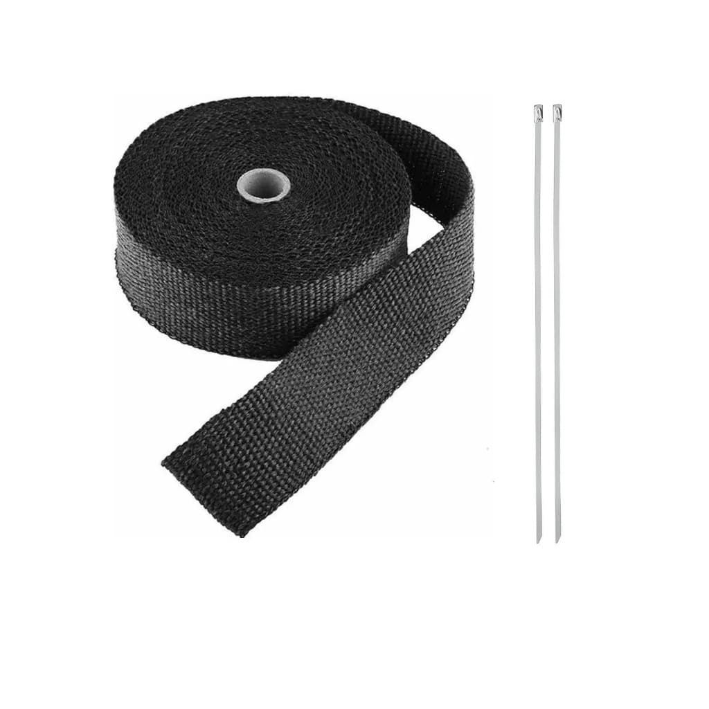 Fita Termica Termotape Preta 7 Metros + 2 Abraçadeiras para Carro Moto e Ar Condicionado