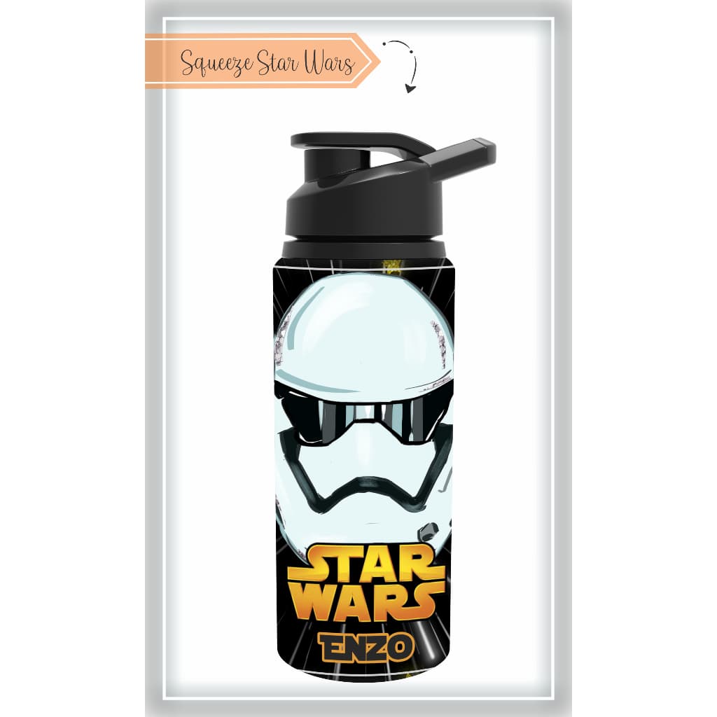 Garrafa Sport de ALUMÍNIO 750 ml - personalizada com nome - Star Wars - garrafinha de água - aulas