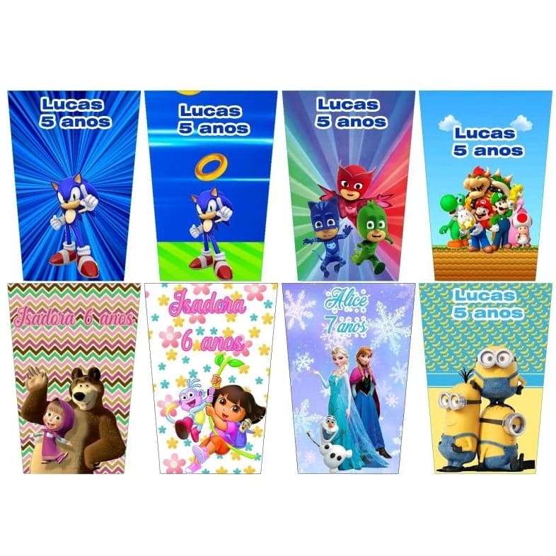 Adesivo para Copo Twister a PROVA D'ÁGUA Vários Temas lembrancinhas Personalizadas.