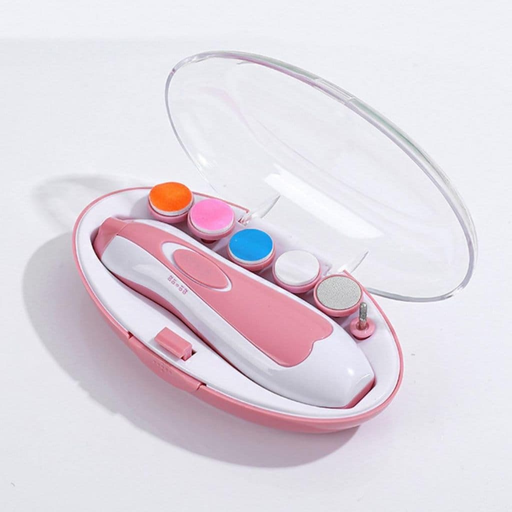 Lixa de Unha Elétrico Aparador Cortador 6 em 1 Para Bebê Infantil  Rosa/Azul