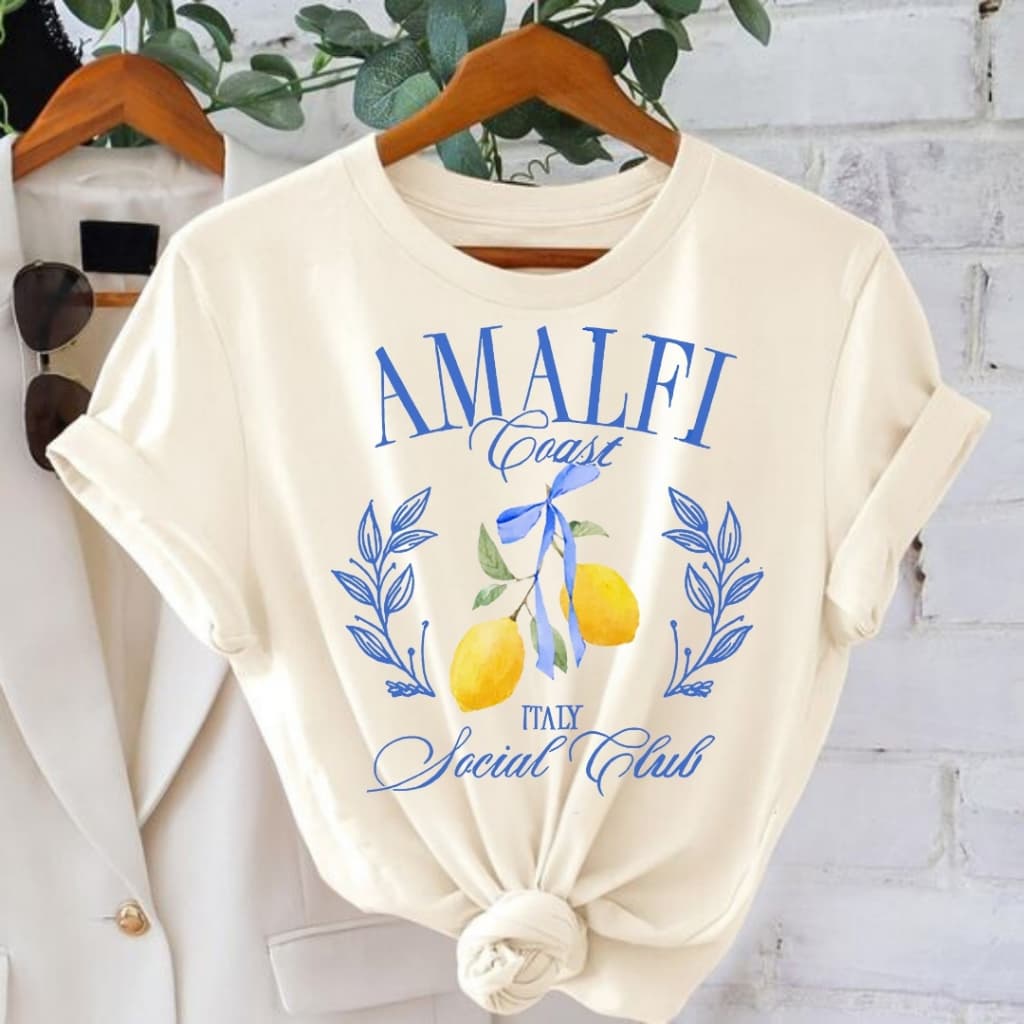 Camiseta Feminina Lançamento Estampada Amalfi  Fruta Limao 100% algodão