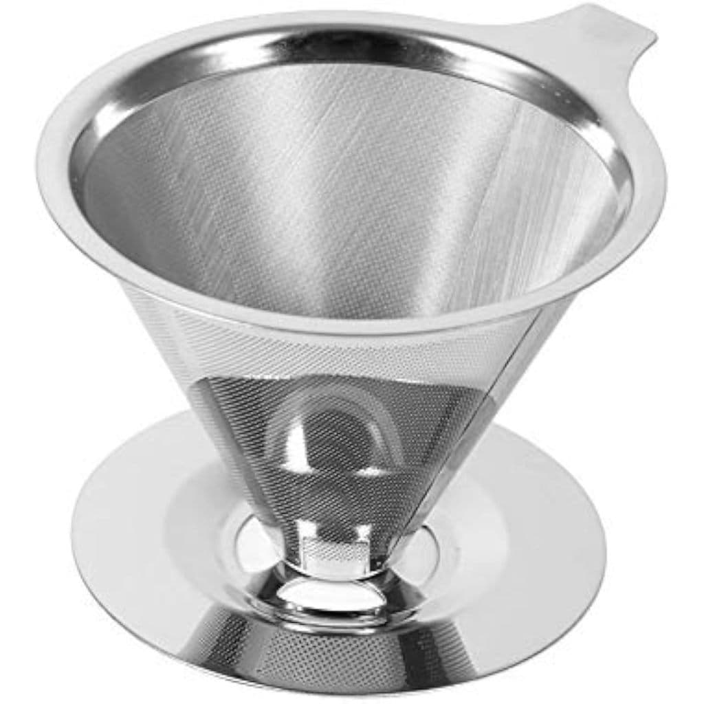 Porta-filtro de café Walbest de aço inoxidável, reutilizável, para servir sobre tela, copo de coador de chá