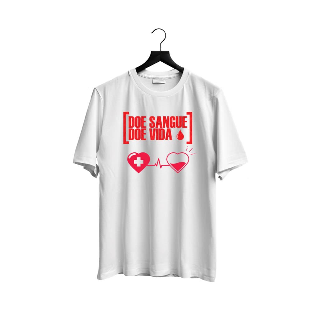 camiseta unissex campanha social doe sangue medula vida