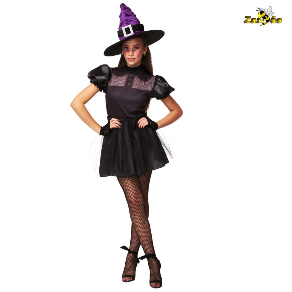Fantasia Bruxa Madison Feminino Adulto Halloween Carnaval Cosplay