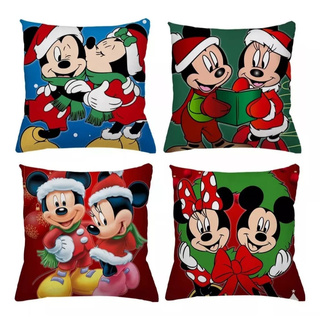 Kit Com 4 Almofadas Cheias Natalinas Natal Decorativas De Sofá