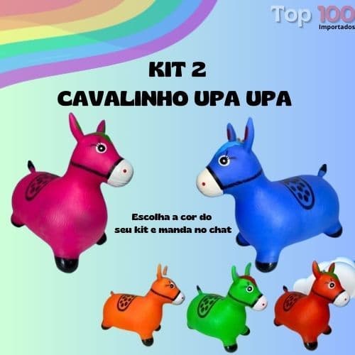 Kit 2 Cavalinhos Upa Upa Musical com Led Brinquedo infatil