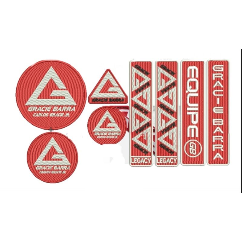 Kit de Patch Bordado Gracie Barra Legacy C/8 Unidades Para Kimono