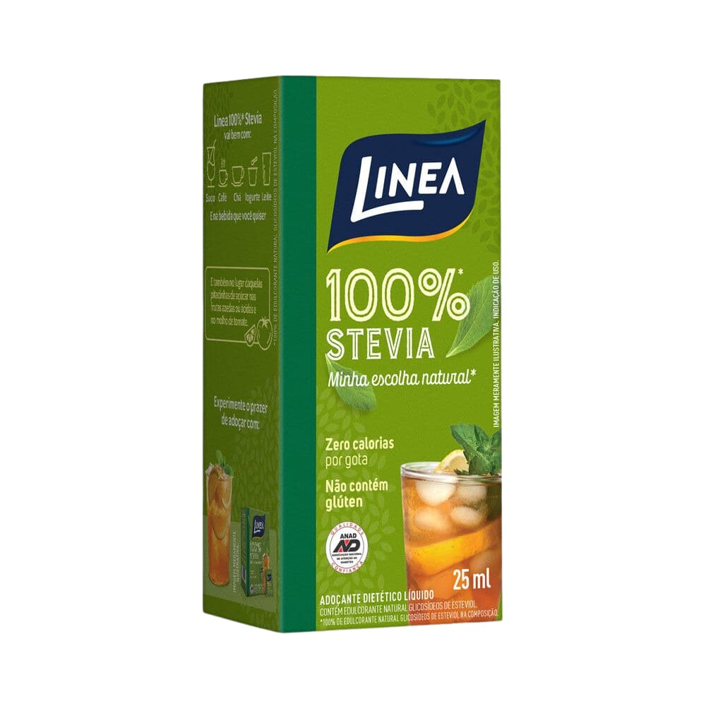 Adoçante Líquido Linea Stevia 25ml | 100% Natural | Zero Calorias e Sem Açúcar