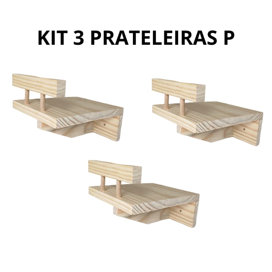Kit 3 prateleiras para gato Prateleira para gatos com barreira de segurança Playground para gatos de mdeira maciça pinus