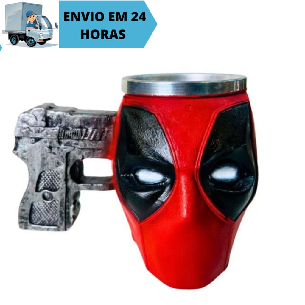 Caneca Colecionável Deadpool 3D de Resina Estátua 250ML