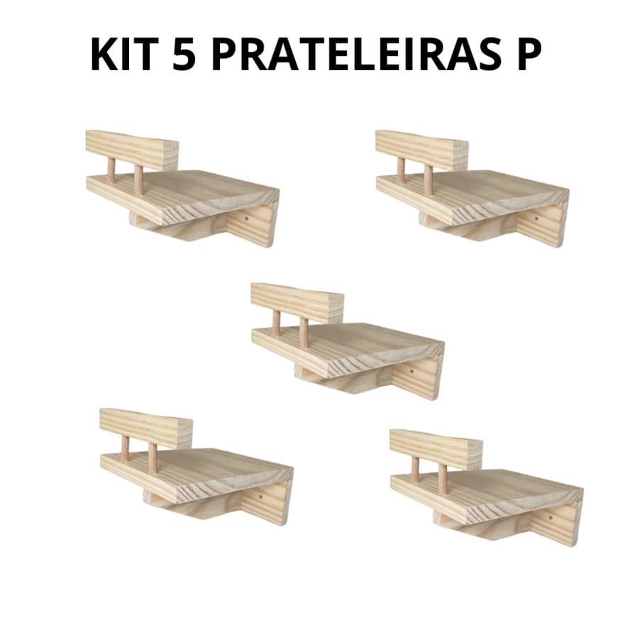 Kit 5 prateleiras para gato Prateleira para gatos com barreira de segurança Playground para gatos de mdeira maciça pinus