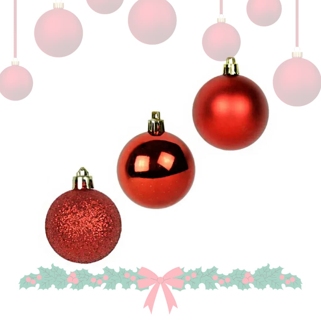 Decoração Natalina Com 15 Bolas Vermelhas para Árvore de Natal