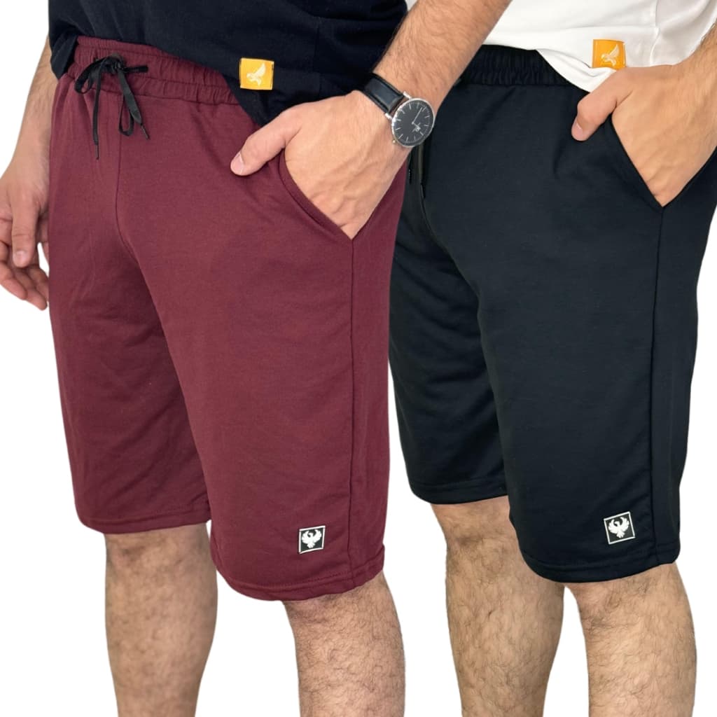 Kit 2 Bermudas Short Moletom Masculino Academia Esporte Fitness Promoção