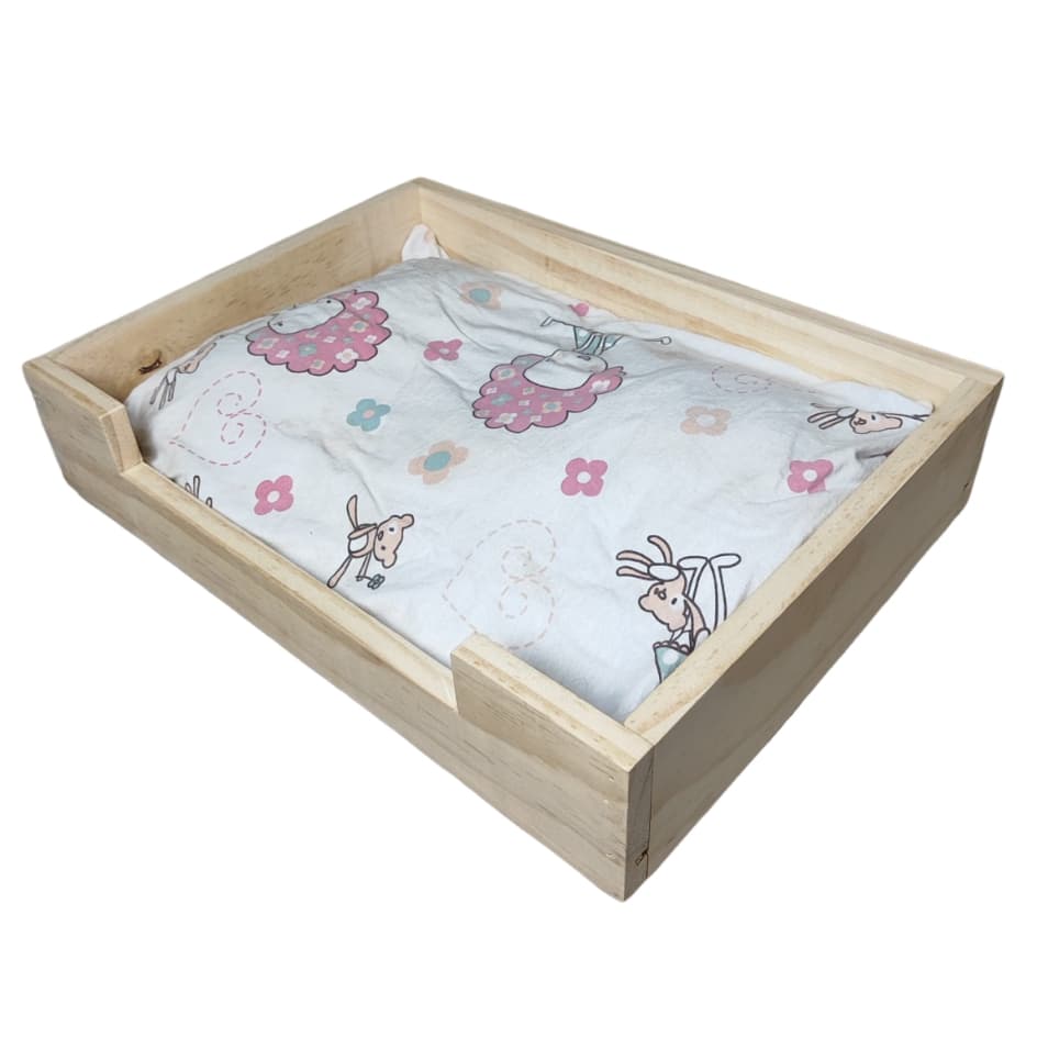 Cama para Cães e Gatos com Design Elegante Casinha de cachorro Cama pet de madeira Pinus Cama Pet Funcional e Moderna