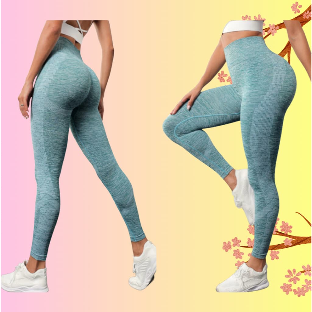 Legging esportiva calça verde empina levanta bumbum Sem Costura Suplex Cós Alto Hip Yoga Lifting Slim tecido grosso ioga