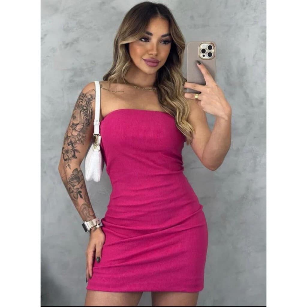 Vestido Tubinho Coladinho Tomara Que Caia Moda Gringa