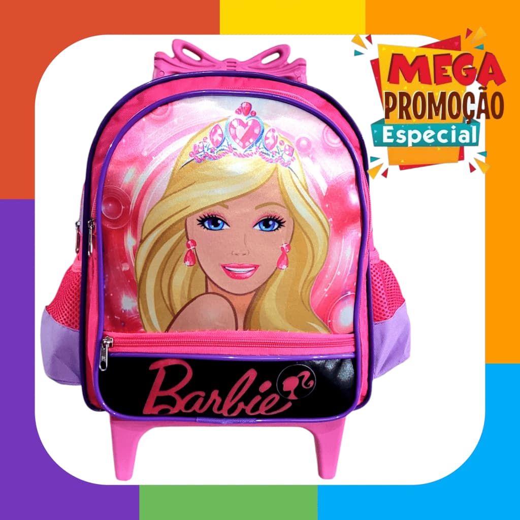 Mochila Escolar Infantil Média Creche Com Rodinha Barbie