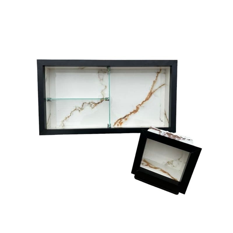 kit nicho mas papeleira nicho com divisória de vidro primeiro no mercado 30x60 profundidade 9