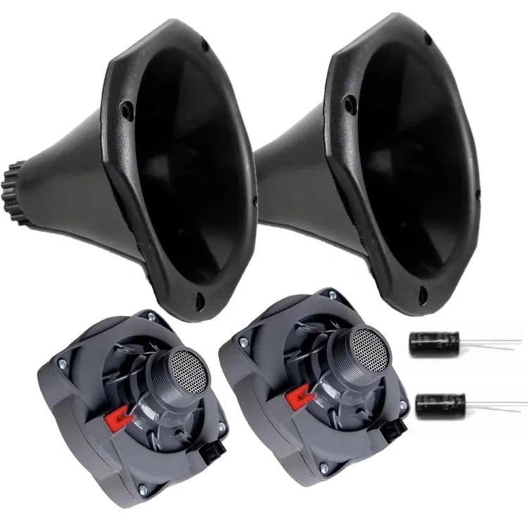 Kit 2 Driver Unlike Und400 100w Rms + Cornetas + Capacitadores