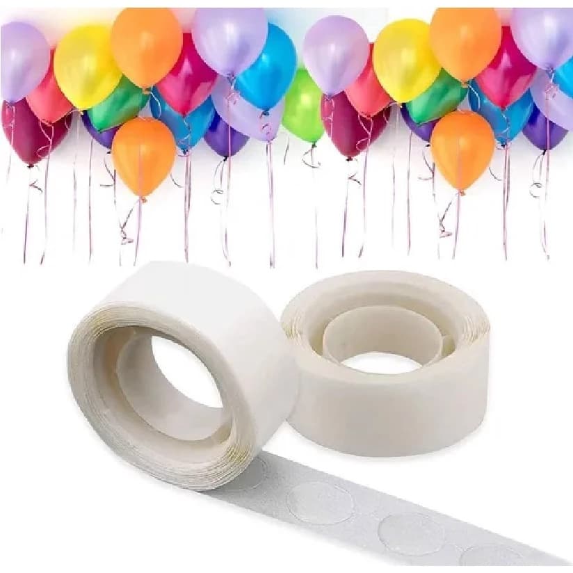 Cola Para Balão bexiga com 200 Pontos Adesivos (2 Rolos)