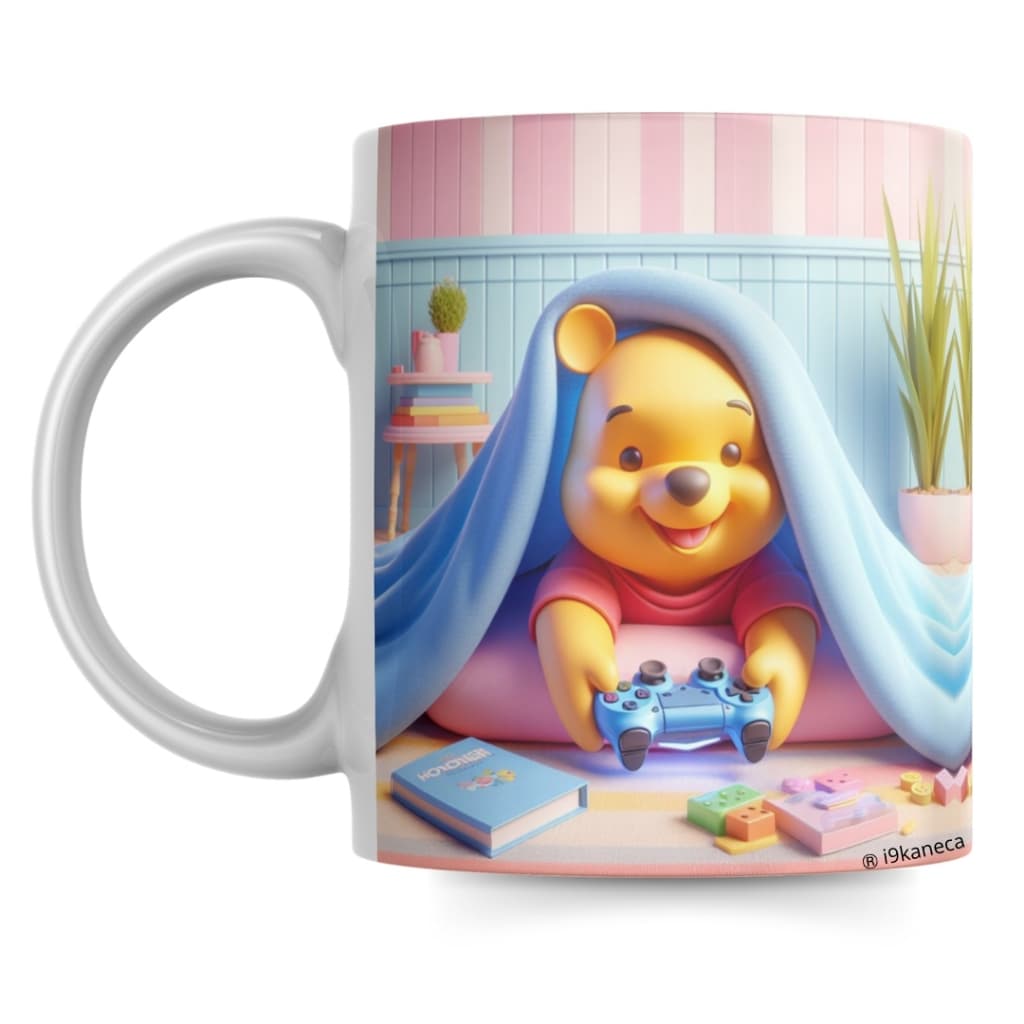 Caneca Xícara Personalizada Efeito 3D Ursinho Pooh Mickey Tigrão Bambi Stitch Presente Menina Menino